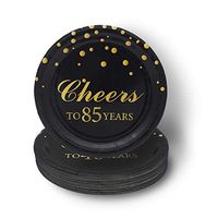Pandecor 85th Birthday Party Supplies,50 PCS Cheers to 85 Years Disposable 7 Inch Paper Plates Dessert Plates for 85 Years Anniversary Party