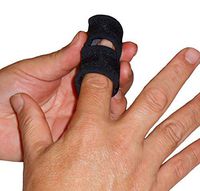 IRUFA, FS-OS-12, 3D Breathable Fabric Finger Splint, Stabilizer Brace Wrap Support for Trigger Broken, Curved Bent Mallet Locking Finger, Dislocation, Straightener, Pain Relief Black, One PCS