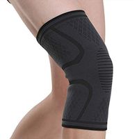 CROSS1946 Knee Support Bracket Elastic Nylon Knee Compression Sleeve Supports Running Fitness,Arthritis,ACL,Patellar Stability,Meniscus Tear, Joint Pain Relief and Injury Recovery-Single Black L