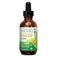 Lime Stevia Drops Liquid Sweet Leaf 100% Natural and Organic Sugar Substitute with Pure Sweetener Extract Stevia Glycerite PerfectDrinking and Cooking Recipe with Low Calorie Diet (1oz)