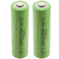 2x 1.2V AA Rechargeable NIMH Button Top Batteries use with electric razors toothbrushes