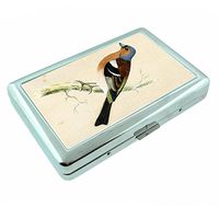 Perfection In Style Metal Silver Cigarette Case Vintage Birds Design 005