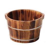 Foot Tub,Chinese Fir Foot-Soaking Barrel, Carbonization Solid Wood Health Pedicure Bucket， Double Ear Barrel