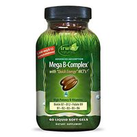 Irwin Naturals Mega-B Complex - 1,000 mcg B-12 - High Potency B-Vitamins with Quick Energy MCTs - 60 Liquid Softgels