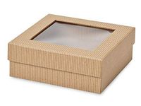 Gourmet Rigid Window Box 24 Count - Medium - Kraft Pinstripe