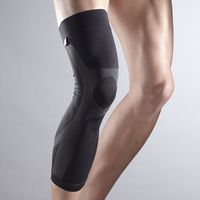 Leg Compression Sleeve with Silicone (Unisex; Black; Medium)