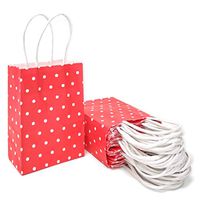 25 PCS Gift Bags Red Mini Kraft Paper Bags with Handles for Party Supplies by ADIDO EVA（6 x 4.3 x 2.3 in）