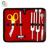 G.S Lot of 6 Pcs Student Diagnostic Kit - Reflex Hammer and Tuning Fork Set C 128 and C 512. Includes A Wantenberg Pinwheel and A Premium Steel Bandage Scissor 5.5” Best Quality