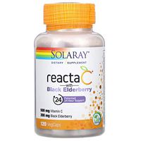Solaray Reacta-C + Elderberry 500 mg VCapsules, 120 Count