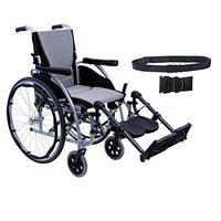 S-Ergo 125 Ergonomic Wheelchair | Seat Size 16" X 17" | Flip-Back Armrest | Upgraded to Elevating Legrests | Frame Color Silver & Free Black Wheelchair Seatbelt!