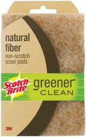 3M Scotch-Brite 97223 Greener Clean Natural Fiber Non-Scratch Scour Pad, 2-Pack