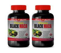 Stamina Booster for Men - Peruvian Black MACA 1000MG - All Natural - Premium Herbal Supplement - maca Extract Capsules - 2 Bottles 180 Vegetable Capsules