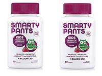 SmartyPants Kids Probiotic Complete Prebiotic, Probiotic, Immunity and Digestion 4 Billion CFU (60 Gummies) Pack of 2 (120 Gummies, Grape)