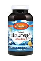 Carlson Elite Omega-3 Gems, Norwegian, 1, 600 mg Omega-3s, Soft Gels, 180 Count