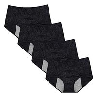 Women Menstrual Period Leakproof Panties,Incontinence Panty XXS-4XL/11 (US Size XXS, Black 4Pack)