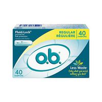 o.b. Applicator Free Digital Tampons, Regular – 40 Count