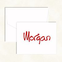 Cheerful Raised Ink Folded Note Stationery Set - Black or Red Ink