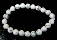 CRYSTALMIRACLE Excellent HOWLITE 8 MM Gemstone Power Beaded Round Bracelet Fashion Wicca Jewelry Crystal Healing Men Women Gift Energy Mind Peace Stress Health Wealth Powerful Accessory Meditation