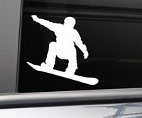 Snowboarding Snowboarder Snowboard Vinyl Decal Laptop Car Truck Bumper Window Sticker, 5.5" x 5.5", White