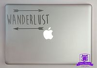 Overly Attached Decals Wanderlust Arrows Vinyl Decal Sized to Fit A 11" Laptop - Silver Metallic