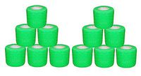 2 Inch Vet Wrap Tape Self Adhesive Medical Bandage Free Bonus Rolls (Neon Green) (10 Pack Plus 2 Free Rolls) Self Adherent Cohesive First Aid Sport Flex Wrist Ankle Knee Sprains and Swelling