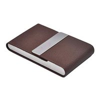 Transer Cigarette Box Case, Deluxe Leather Stainless Steel Tobacco Pocket Storage Box Holder, Fit 7 Pcs 85mm Cigarettes (Brown)