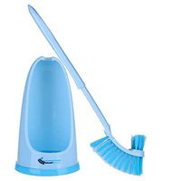 Toilet Bowl Brush and Holder Set for Bathroom Storage, Super Long 17 inch 2 in 1 Toilet Brush with Under Rim Brush and Antislip Handle, Comes with Cleaning eBook