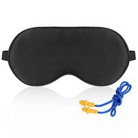 Sleep Mask, Arrela Silk Eye Mask with Earplugs, Adjustable Head Strap, Lightweight and Comfortable, Best Eyeshades for Travel, Shift Work, Naps, Night Blindfold Black-1