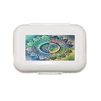 DY&JD Mandala Four-Color Joint Pill Box Portable Weekly Pill Box Convenient Travel Pill Organizer Moistureproof Cartridge Large Interval Pill Box