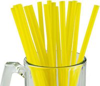Made in USA Pack of 250 Jumbo Yellow (10" X 0.28") Unwrapped Plastic Smoothie Drinking Straws (FDA-approved, Non-toxic, BPA-free)