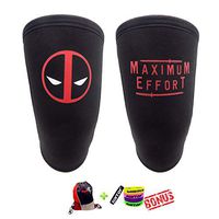 Knee Sleeves (1 Pair) 7 mm Neoprene Best Knee Supports Pain Compression Brace Cap for Squats, Crossfit WODS Weightlifting Powerlifting Strong Knee Pads for Men Women (S, Deadpool)