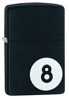 Zippo Eight Ball Pocket Lighter, Black Matte