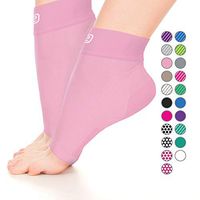 Go2 Plantar Fasciitis Socks|Best Ankle Compression Brace 22-25 mmHg|Arch Support Joint Heel Pain Relief|Foot Sleeves for Women and Men Reduce Swelling|Relieve Achilles Tendonitis(Solid Pink,Small)