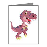 Note Cards (20 Pack) Cute Purple T-Rex Dinosaur