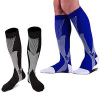 HTINXED Graduated Compression Socks Women Men 20-30mmHg Knee High Plus Size Wide Calf for Nurse, Pregnancy, Flight, Travel, Running, Nursing, Medical, Athletic, Diabetic