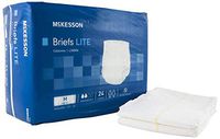 McKesson, Adult Disposable Absorbent Lite Briefs, White, Tab Closure, Light Absorbency, Size Medium, Packaged: 24 Per Bag, 4 Bags Per Case, 96 total. by McKesson
