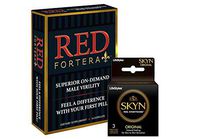 Clinically Tested Red Fortera Fast Acting Tribulus Energy Performance Booster Plus Skyn 3 Pack| Increase Performance and Stamina On-Demand (4 Capsule Included)
