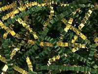 U Choose Size! Dark Green & Metallic Gold Gift Basket Shred Crinkle Paper Filler (4 Oz Bag)