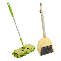 Shantan Kids Cleaning Set Baby House Sweeping Cleaning Toy Combination - Child Mop Broom Dustpan Set, Telescopic Flat Mop Detachable Toy