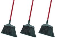 Libman Commercial 997 Wide Commercial Angle Broom, 55" Length, 15" Width, Black/Red (Pack of 6) (3-(Pack of 6))