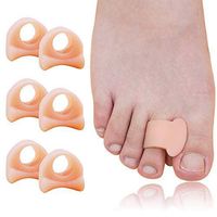 Skyfoot's Toe Separator for Bunion - Overlapping Toe Spreader Gel Toe Spacer Pack of 6 (Beige)