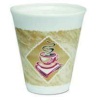 Dart 12x12G, 12 Oz. Espresso Foam Cup with White Lift'n'Lock Plastic Cup Lid, Disposable Hot and Cold Drink Beverage Tea Coffee Cups (50)