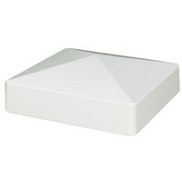 Outdoor Essentials White Vinyl Pyramid Fence Post Cap, 5 Inch x 5 Inch