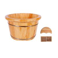 Footbath，Solid Wood Foot Soaking Barrel Bucket，Cypress Wood Foot Bucket，Foot Spa Wooden Tub，Solid Wood Foot Basin，Foot Bath Tub，Foot Tub (Color : A)