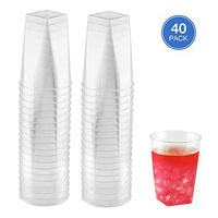 Majestic Settings Hard Clear Plastic Party Tumblers/Cups (40, 10oz Square)