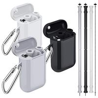Silicone Reusable Straw - Comvin Collapsible Portable Drinking Straws with Travel Case & Clean Brush & Keychain for Smoothies Milk Hot & Cold Coffee, BPA Free for Kids Men 3 Pack Black White Gray