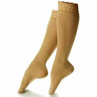Doctor Comfort Compression Knee High 15-20mmHg Women's Sheer Lace Top (Medium, Nude)