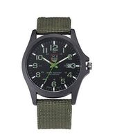 Big Toosvan Outdoor Date Stainless Steel Military Sports Analog Quartz Army Waterproof Wrist Watch Green