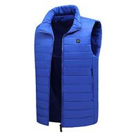 Gibobby Heated Vest for Men Women Rechargeable USB Electric Vest Jacket Stand Collar Heating Vest Warm Vest for Skiing Blue