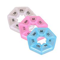 MISAZ 3 Pieces Weekly Pill Organizer, 7 Days Large Rhombus Travel Medication Reminder Daily Monday to Sunday Compartments Dispenser for Vitamin, Fish Oil, Supplements